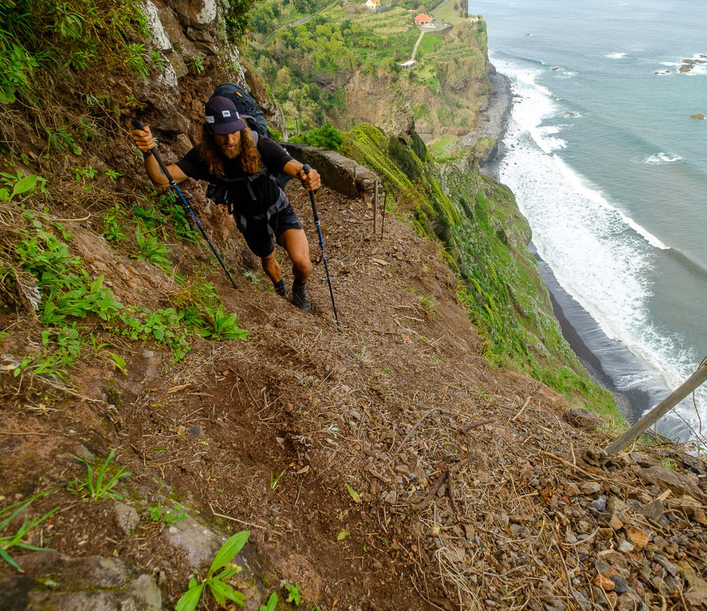 Ambassador Jackson Groves dangerously close to the cliffs edge around Madeira Island, Portugal.