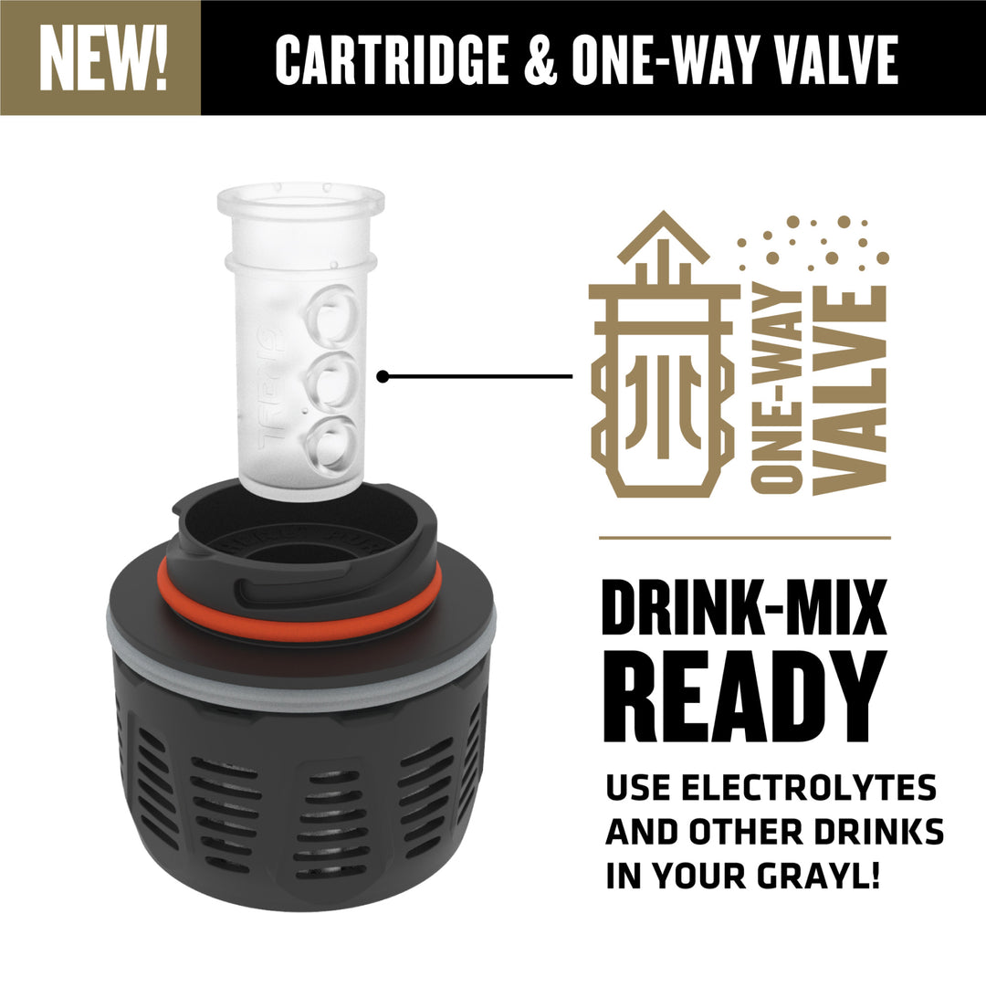 Best top rated Grayl GeoPress Filter and Purifier Water Bottle - 24 Fluid Ounces / Covert Edition / Cartridge View / Covert Black