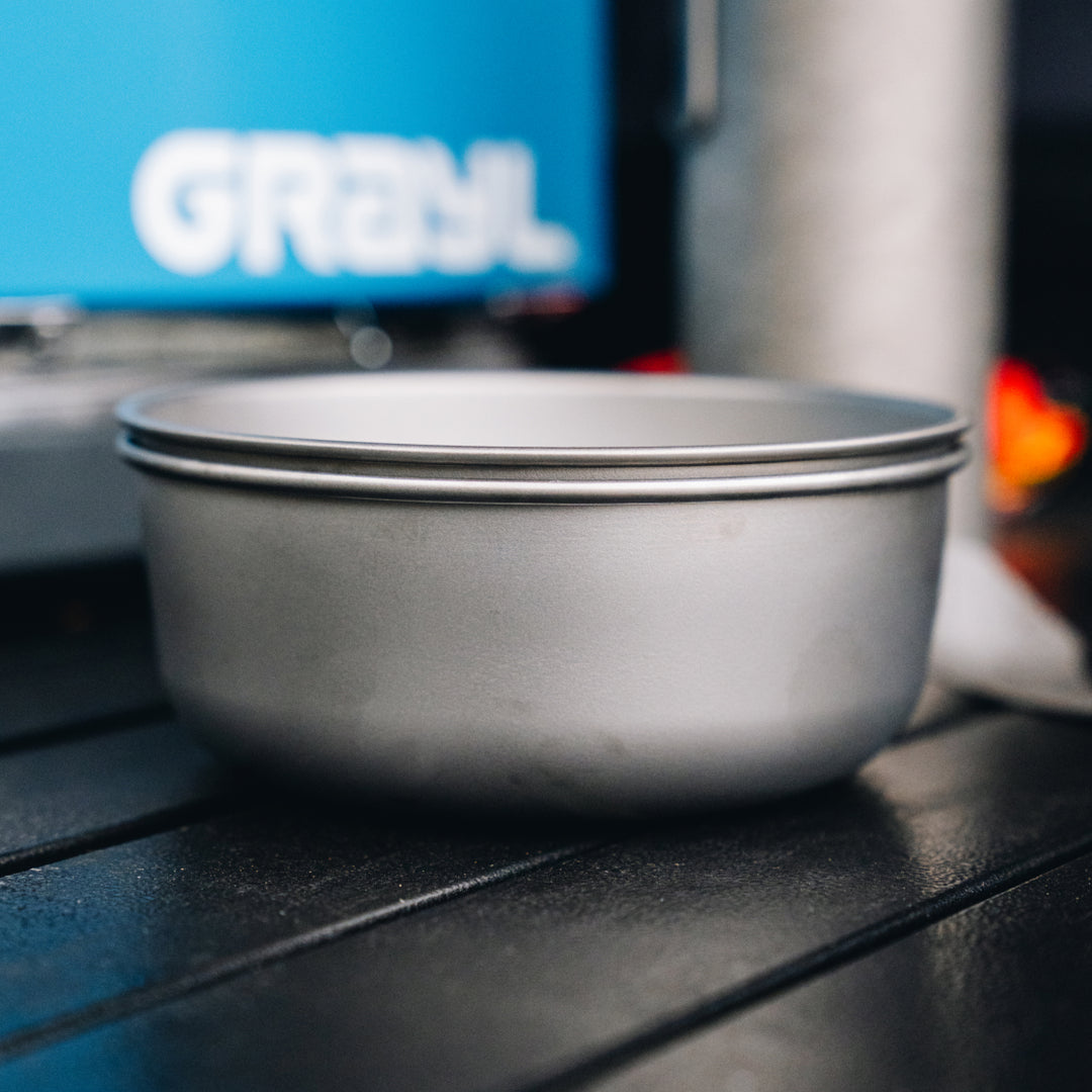 Save space and nest your Grayl® Titanium Bowls and Plates.
