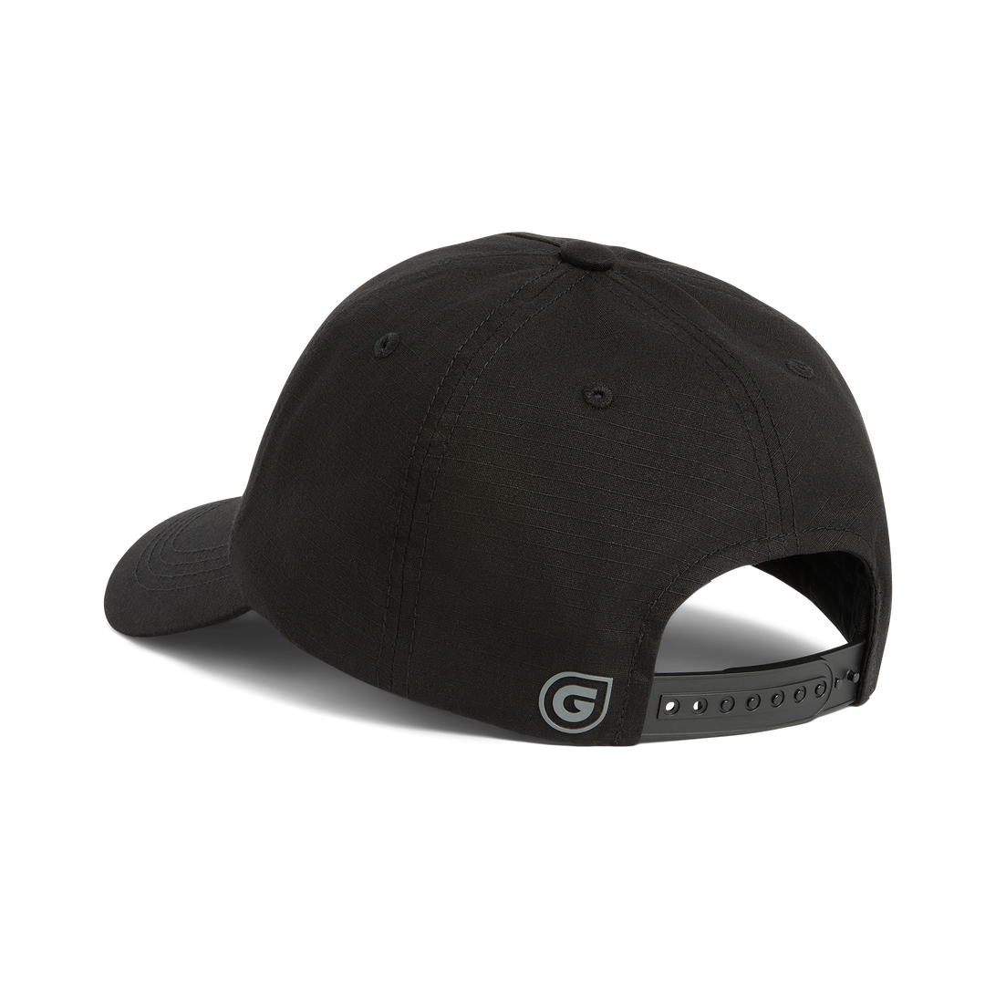 Tactical Ripstop Cotton Droplet Hat / Back View / Covert Black