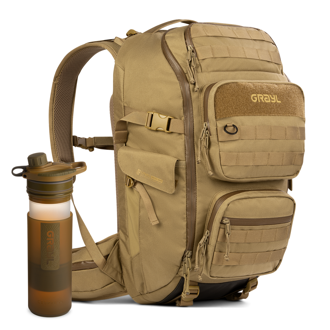 35L Mission EXP Backpack (Coyote) & 24oz GeoPress Purifier Bottle (Coyote) Bundle