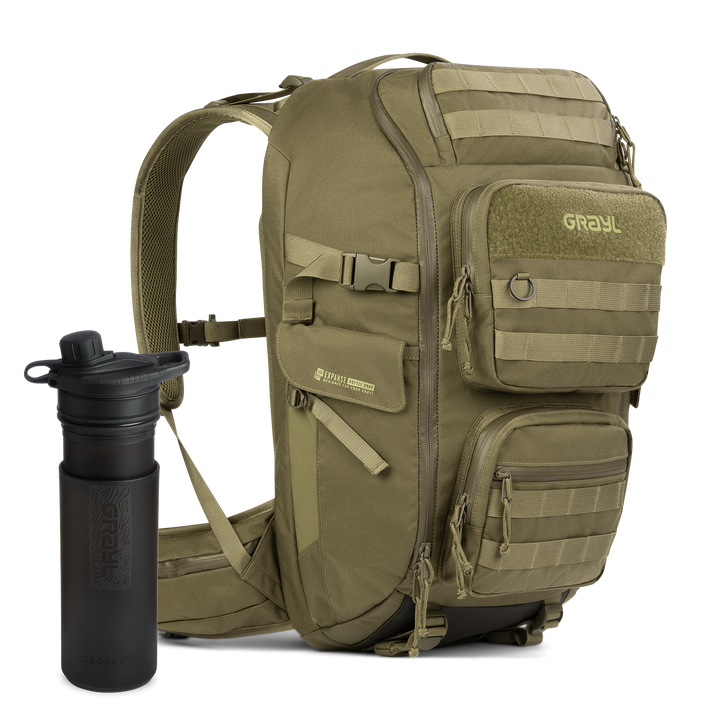35L Mission EXP Backpack (Olive) & 24oz GeoPress Purifier Bottle (Covert) Bundle