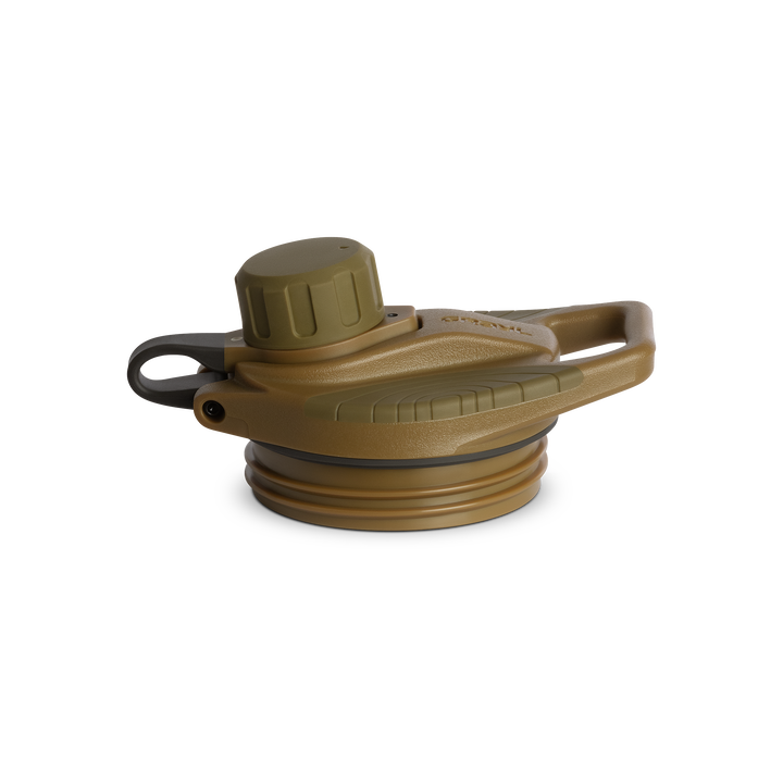 Grayl® GeoPress Titanium Replacement Drink-Thru Cap | Side View / Coyote Brown