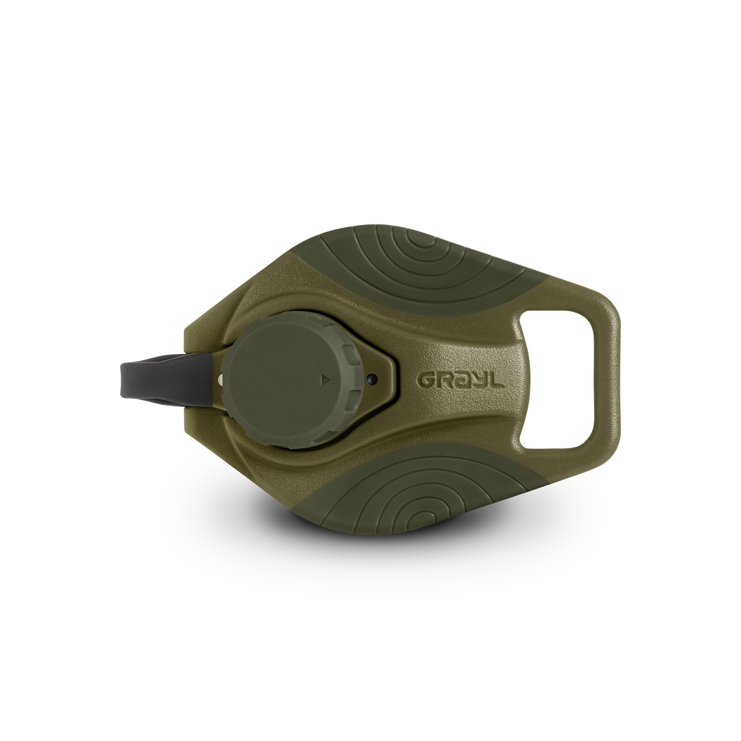 Grayl® GeoPress Titanium Replacement Drink-Thru Cap | Top View / Olive Drab