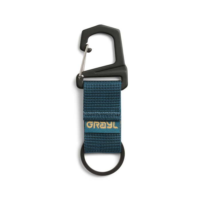 Grayl G-Ring Custom Key Ring with Trimmer Clip / Straight On View / Wander Blue