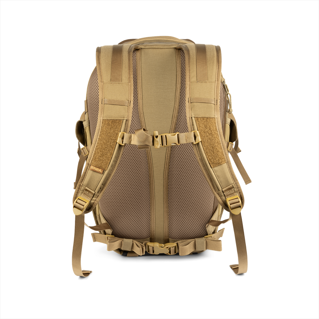 Grayl® Mission Expanse Backpack - 25L / Back View / Coyote Brown