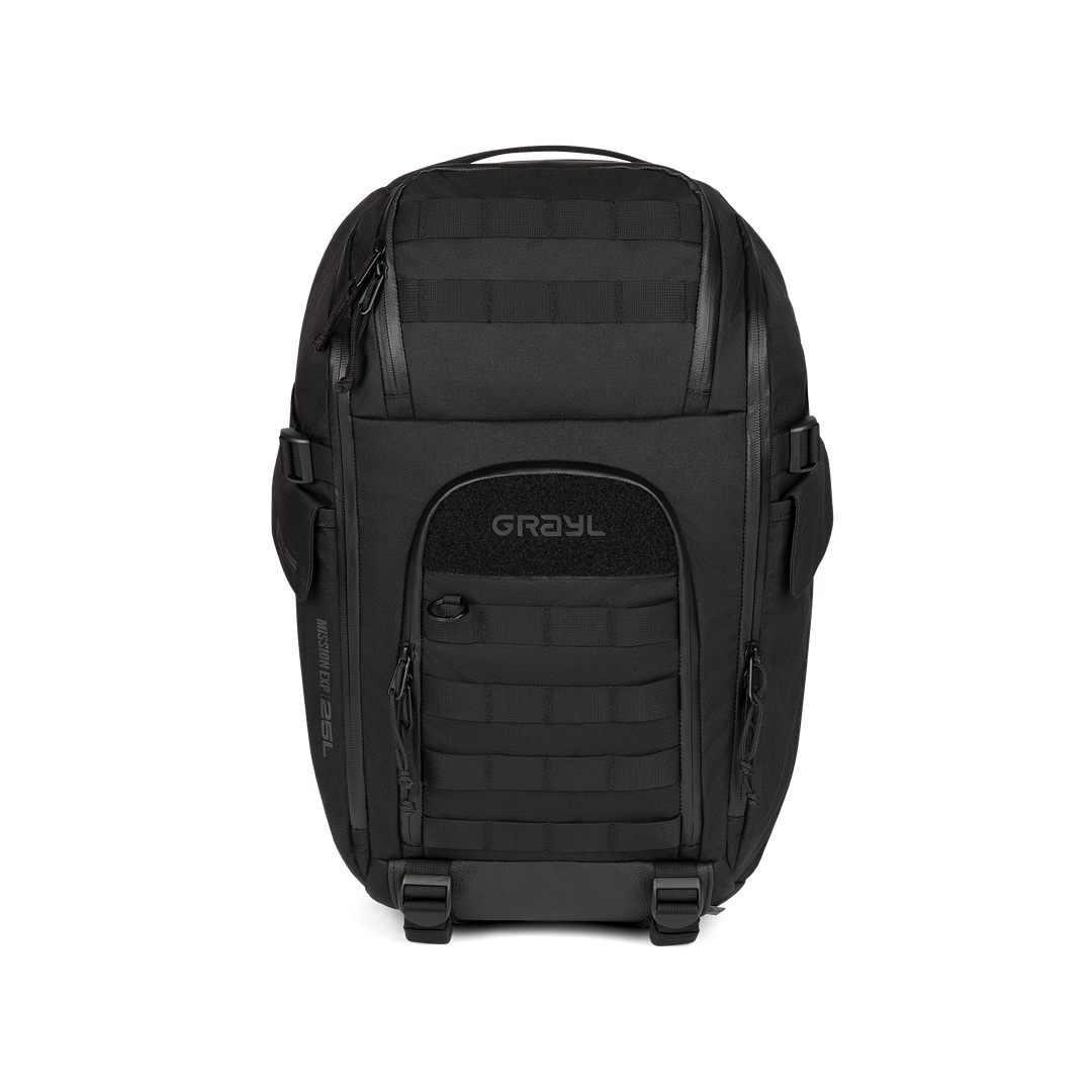 Grayl® Mission Expanse Backpack - 25L / Straight View / Covert Black