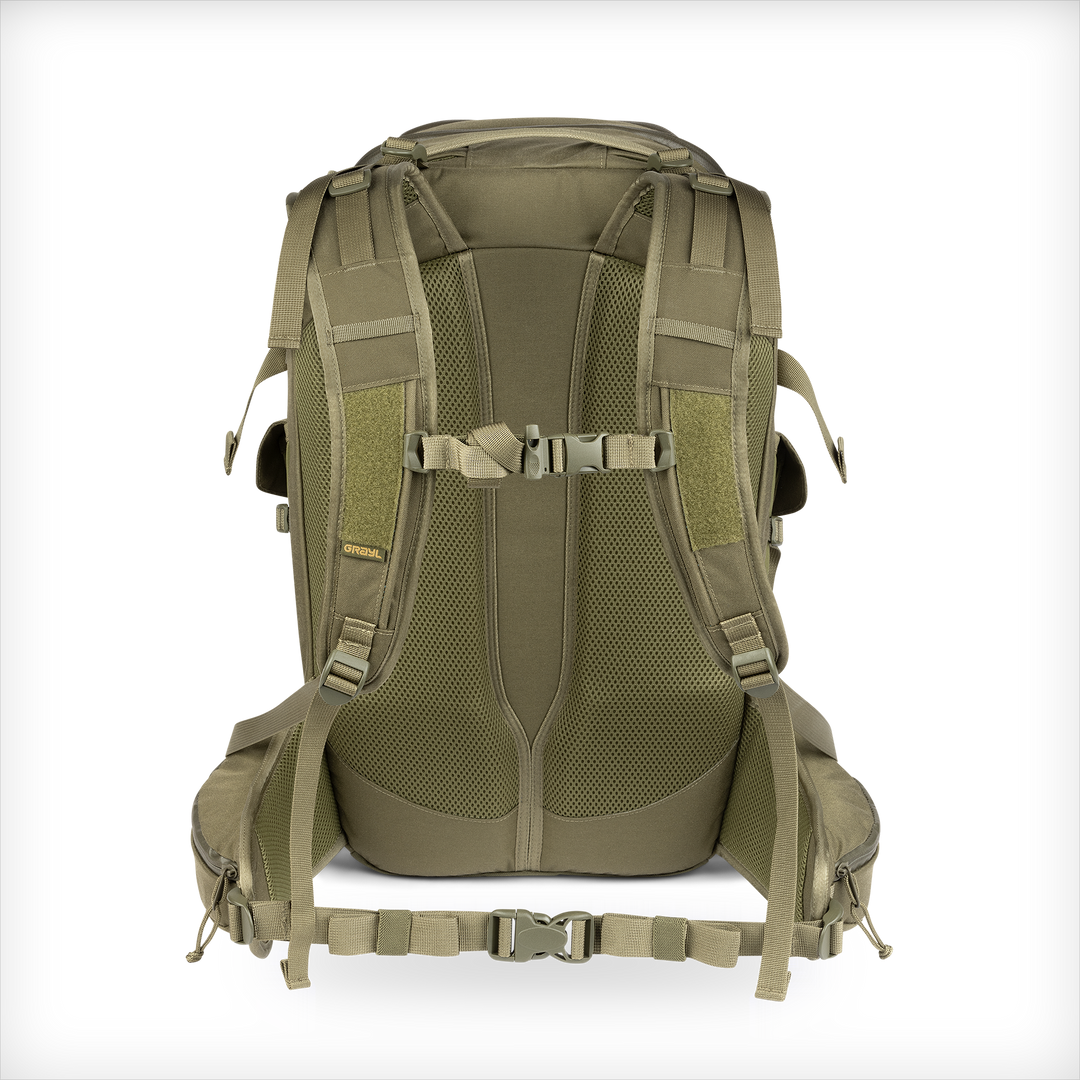 Grayl® Mission Expanse Backpack - 30L / Back View / Olive Drab