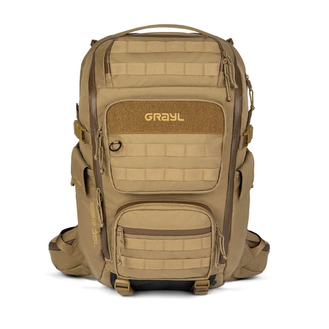 Grayl® Mission Expanse Backpack - 35L / Straight View / Coyote Brown