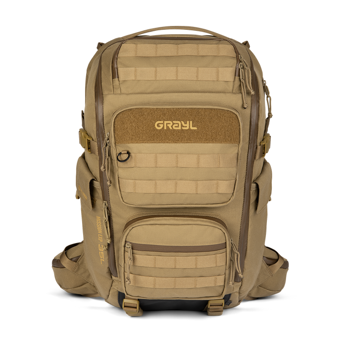 Grayl® Mission Expanse Backpack - 35L / Straight View / Coyote Brown
