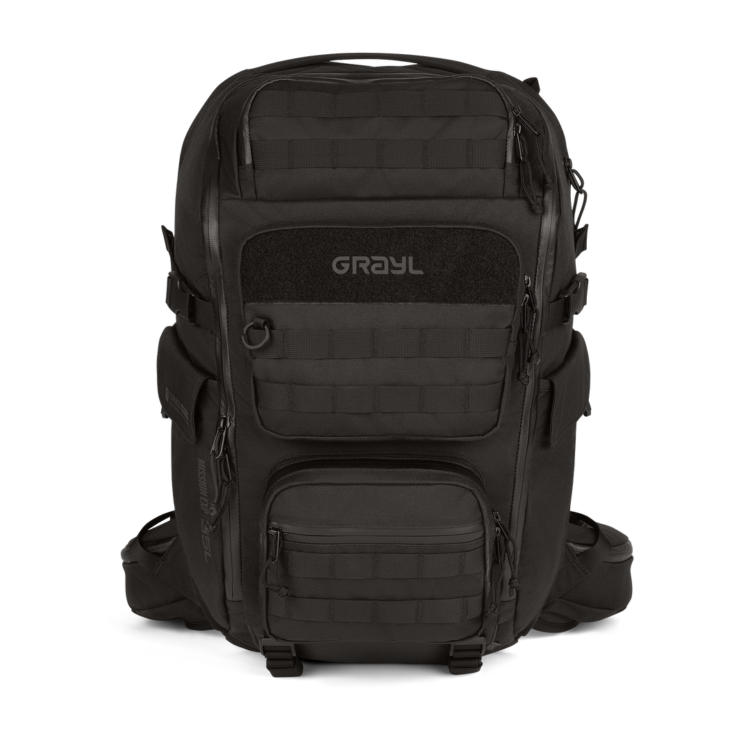 Grayl® Mission Expanse Backpack - 35L / Straight View / Covert Black