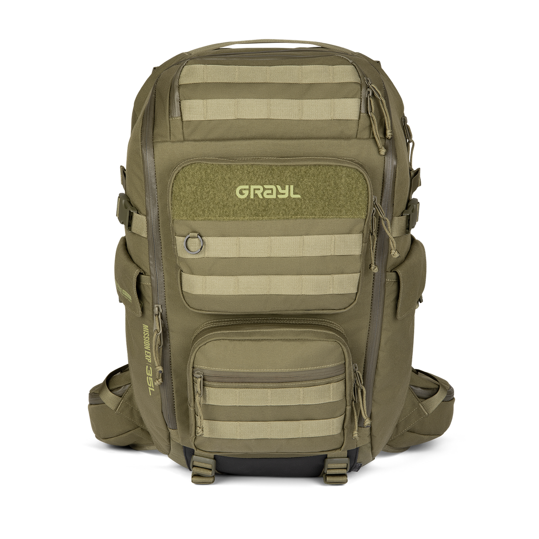 Grayl® Mission Expanse Backpack - 35L / Straight View / Olive Drab