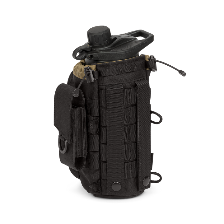 Grayl® Mission Water Bottle Sling - 1.7L / Back View With Multi-Tool Pouch / Covert Black