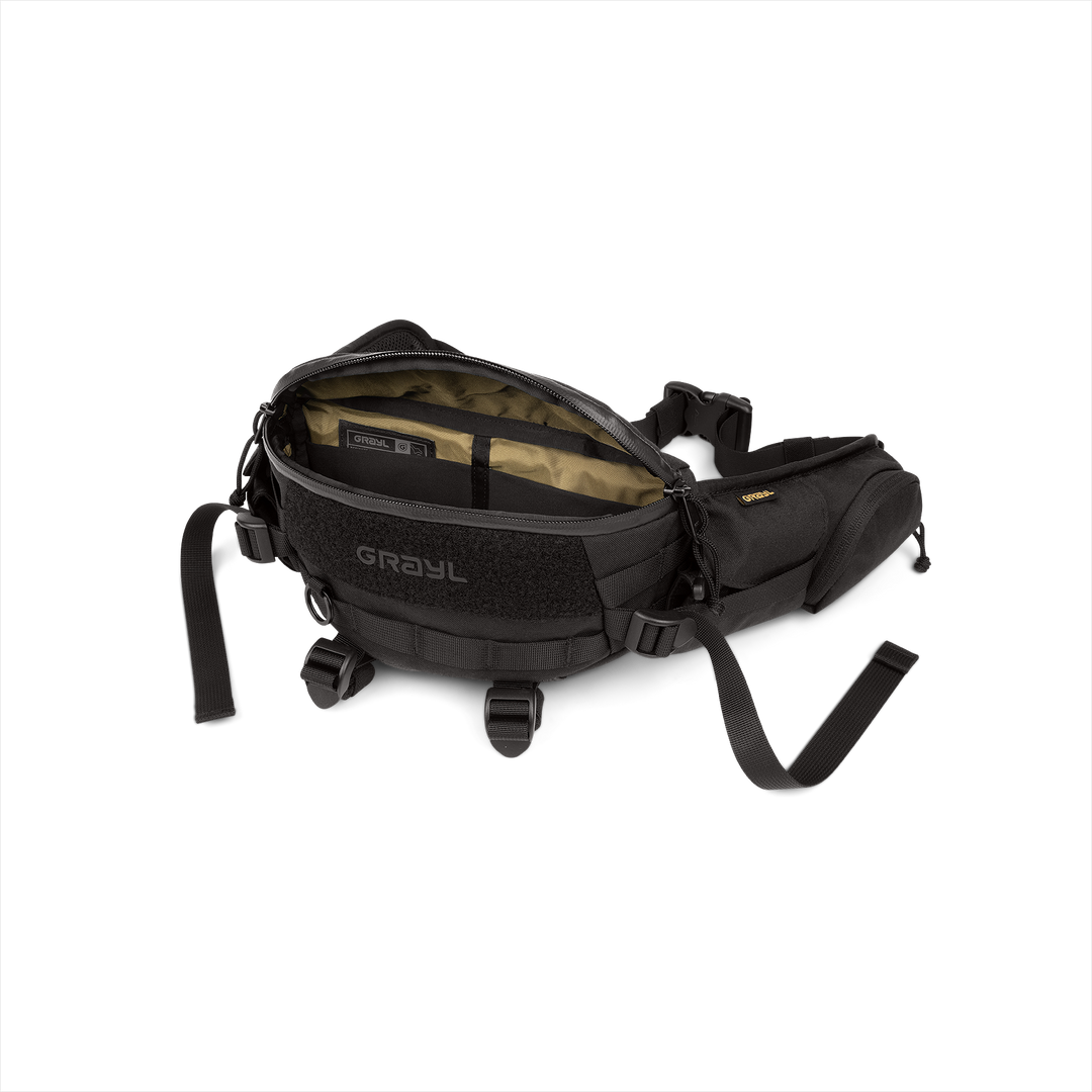 Grayl® Mission EXP Hip Pack - 2L / Open View / Covert Black