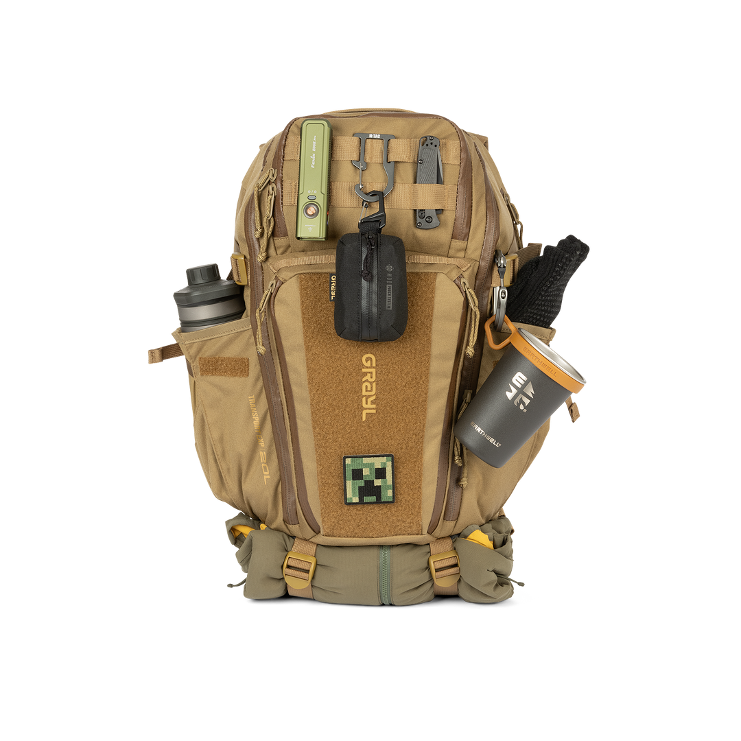 Grayl® Transport Expanse Backpack - 20L / Straight Loaded View / Coyote Brown