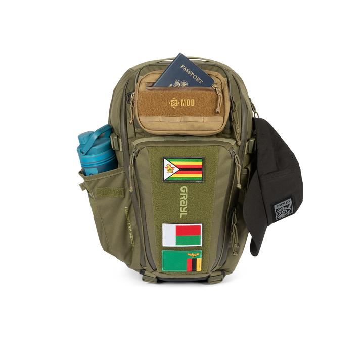 Grayl® Transport Expanse Backpack - 20L / Straight Loaded View / Olive Drab