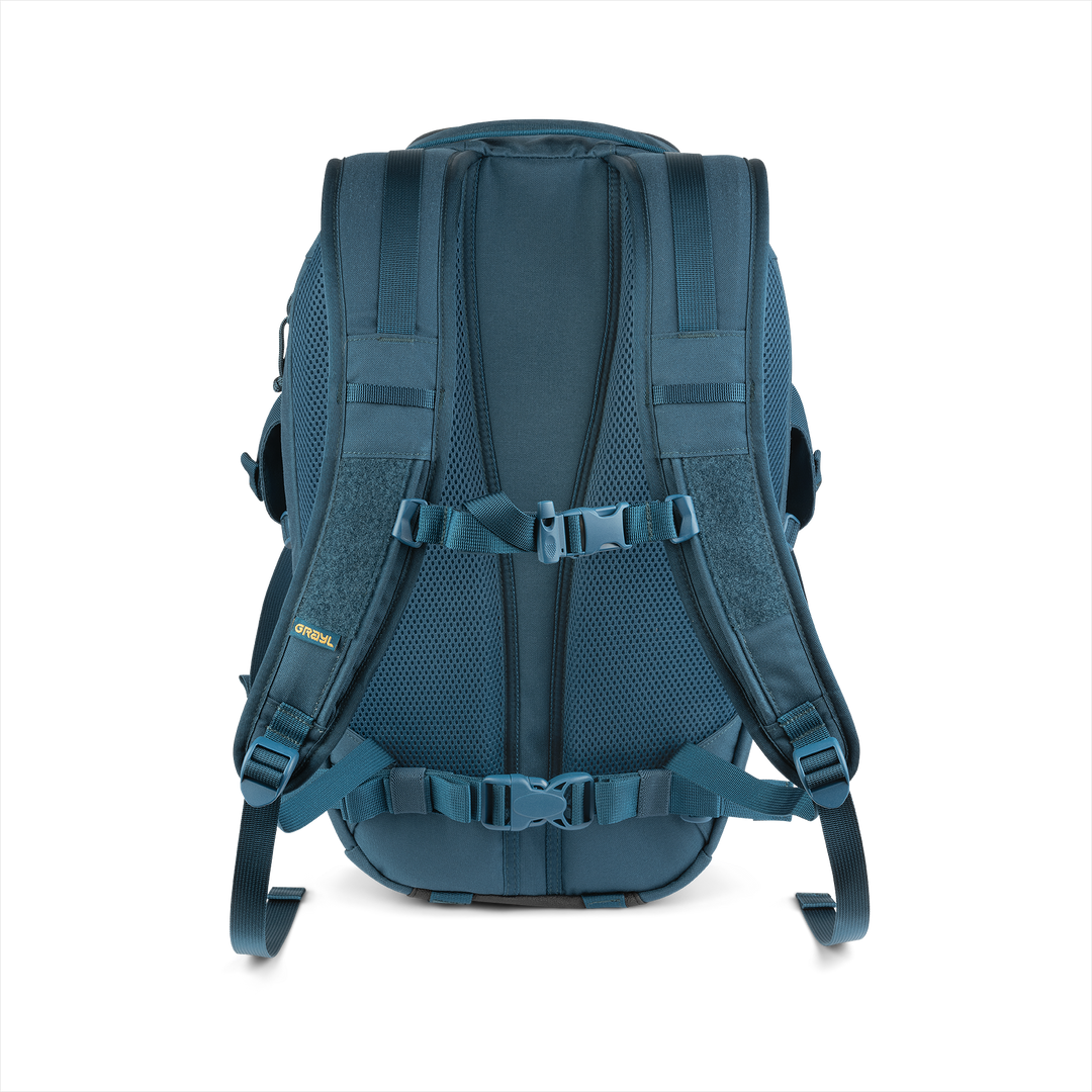 Grayl® Transport Expanse Backpack - 20L / Back View / Wander Blue