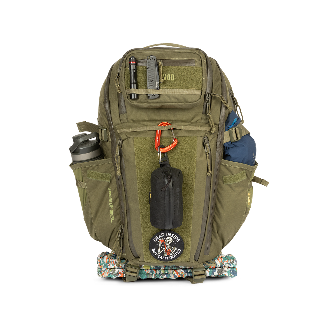 Grayl® Transport Expanse Backpack - 25L / Straight View Fully Loaded / Olive Drab