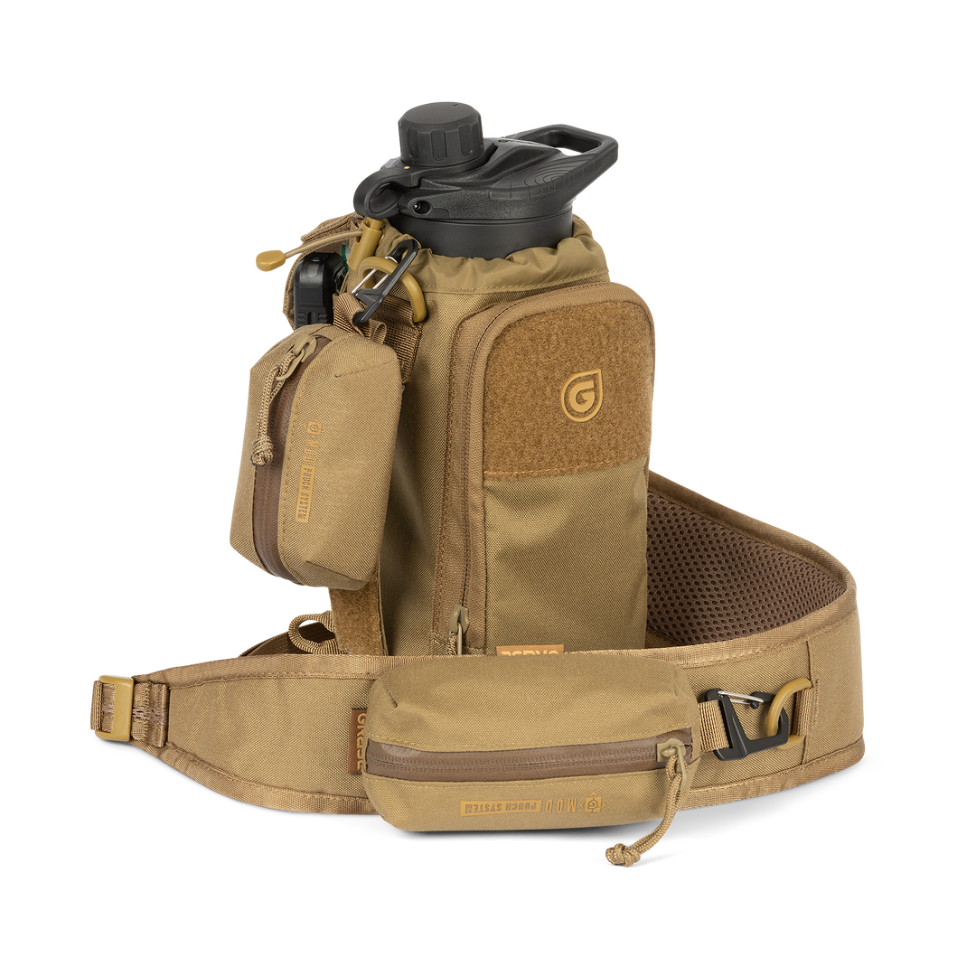 Grayl® Transport Water Bottle Sling - 1.7L / Standard Loaded View / Coyote Brown