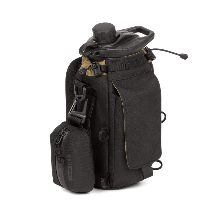 Grayl® Transport Water Bottle Sling - 1.7L / Back View with G-Mod Pouch / Covert Black