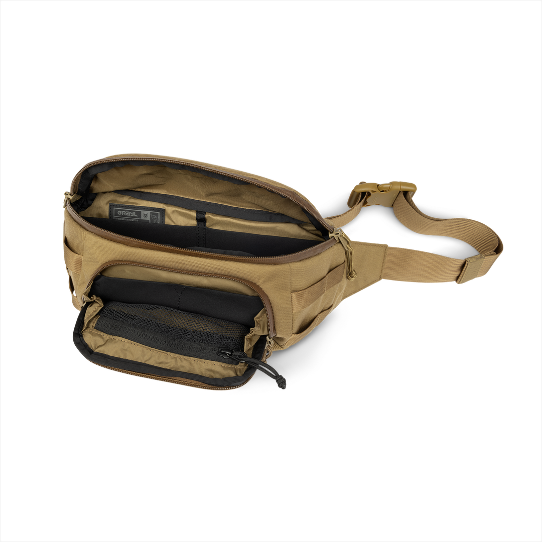 Grayl® Transport Hip Pack - 2L / Open View / Coyote Brown