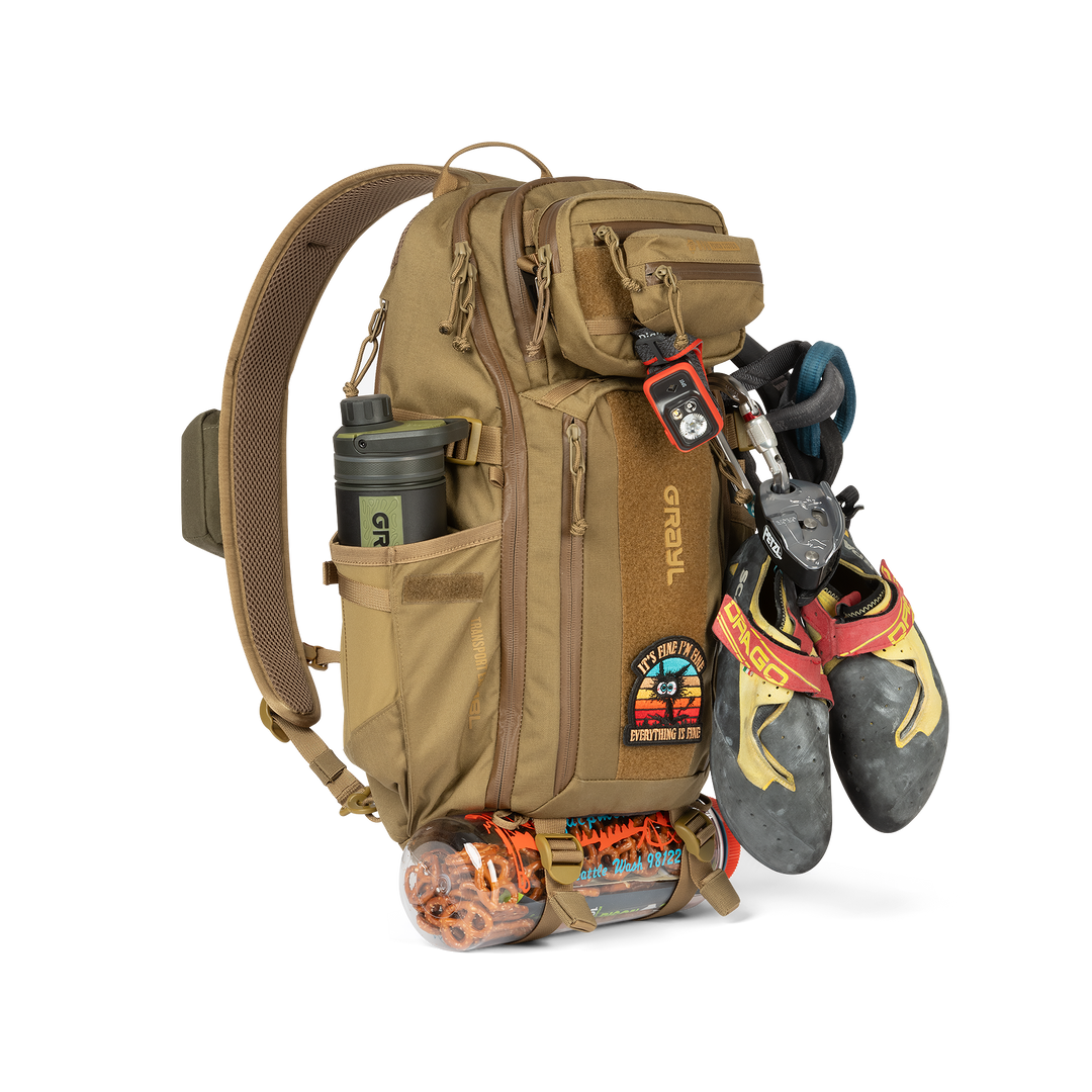 Grayl® Transport Expanse Sling Daypack - 18L / Standard Loaded View / Coyote Brown