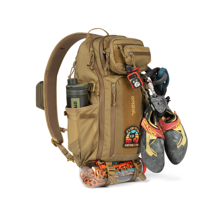 Grayl® Transport Expanse Sling Daypack - 18L / Standard Loaded View / Coyote Brown