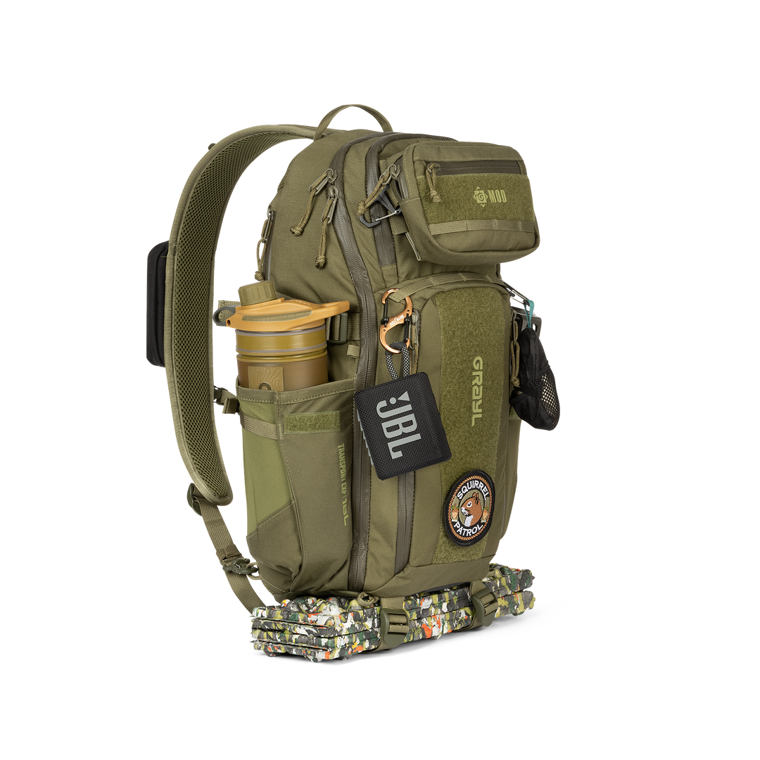 Grayl® Transport Expanse Sling Daypack - 18L / Standard Loaded View / Olive Drab
