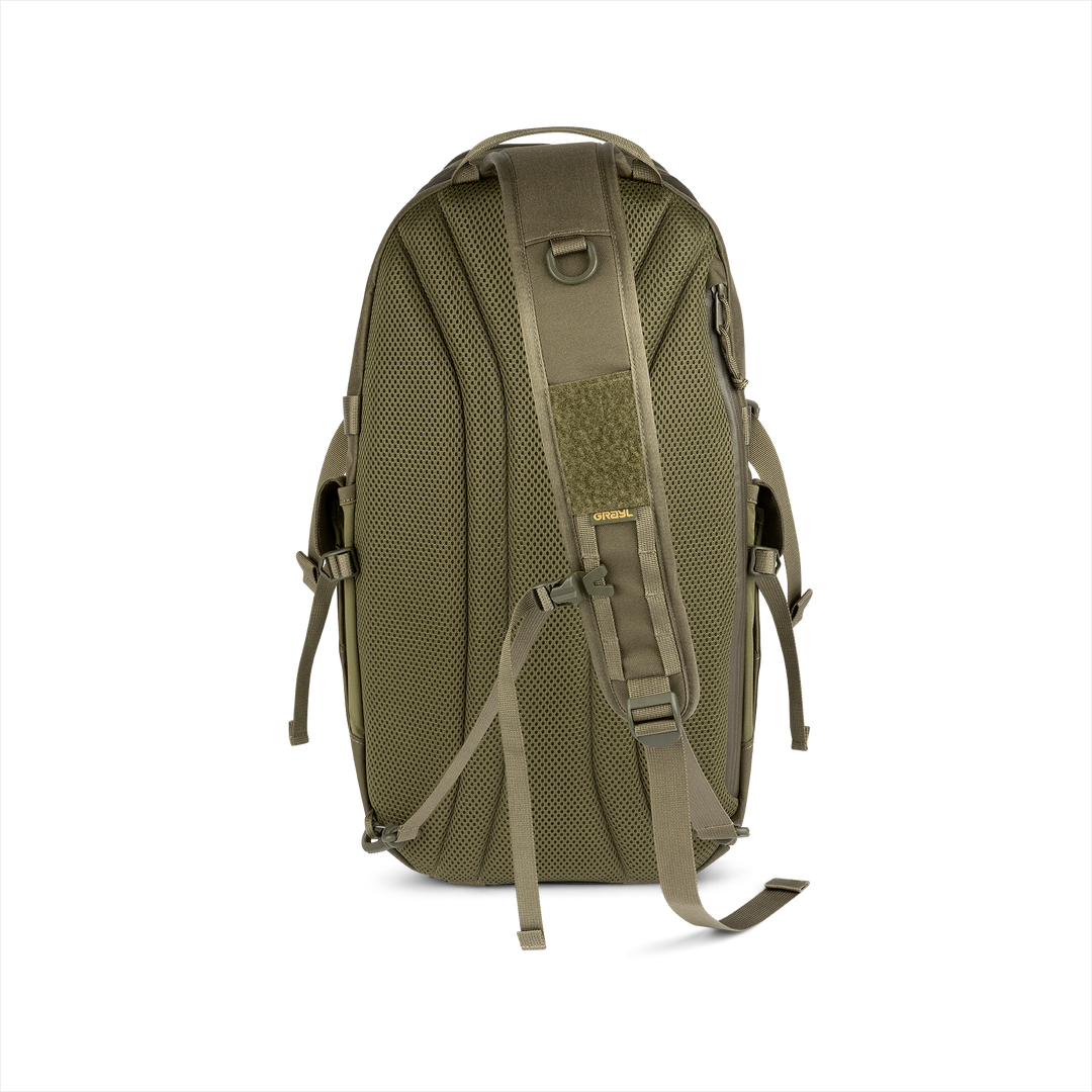 Grayl® Transport Expanse Sling Daypack - 18L / Back View / Olive Drab