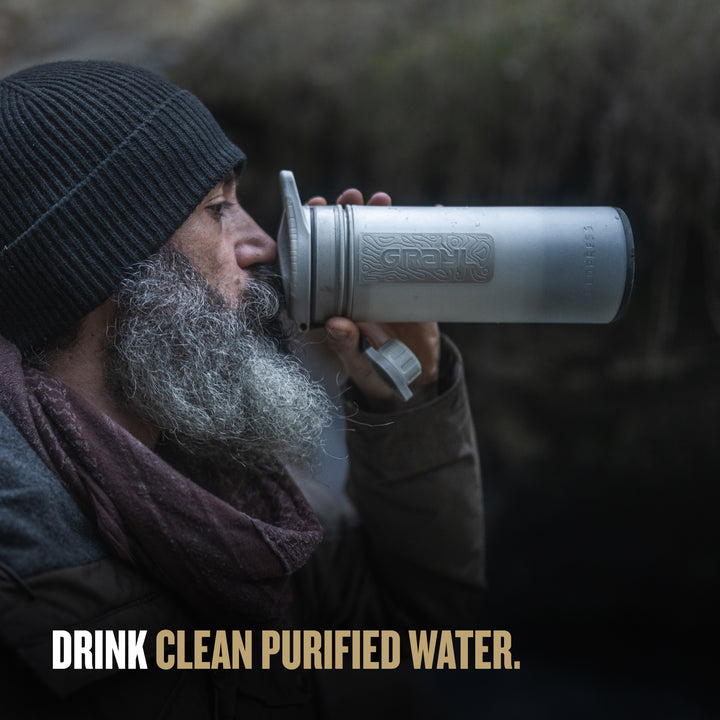 Best top rated Grayl GeoPress Filter and Purifier Water Bottle - 24 Fluid Ounces / Covert Edition / Drink View / Peak White