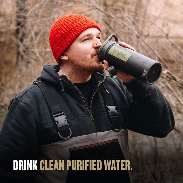 Best top rated Grayl GeoPress Filter and Purifier Water Bottle - 24 Fluid Ounces / Nature Edition / Drink View / Black Camo