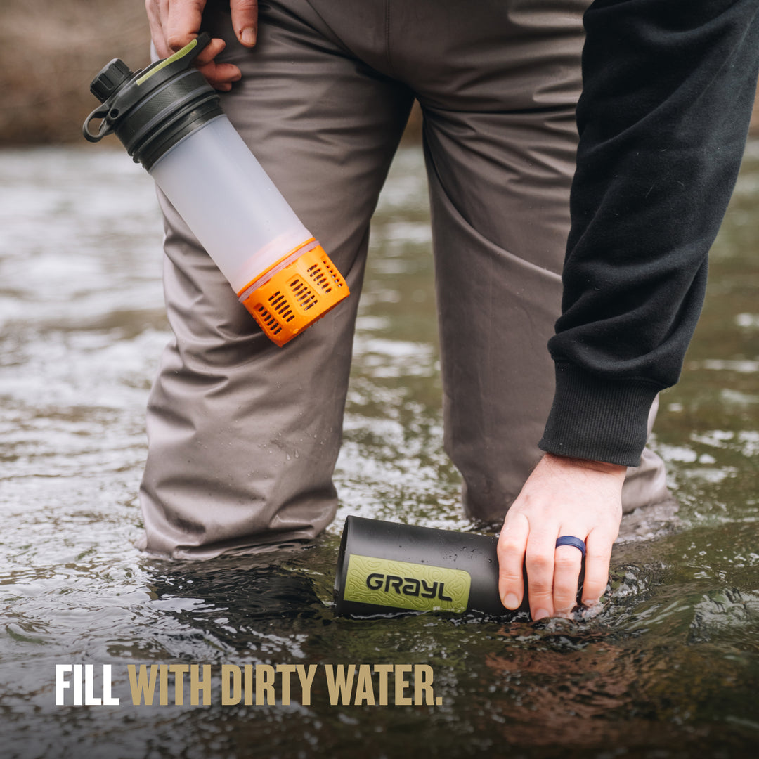 GRAYL GeoPress Outdoor waterfilter, 710 ml, voor drinkwater, elimineert 99, 99% van alle bacteriën en virussen, perfect voor kamperen, survival en reizen (Peak White GRAYL GeoPress Outdoor waterfilter, 710 ml, voor drinkwater, elimineert 99, 99% van alle bacteriën en virussen, perfect voor kamperen, survival en reizen (Peak White