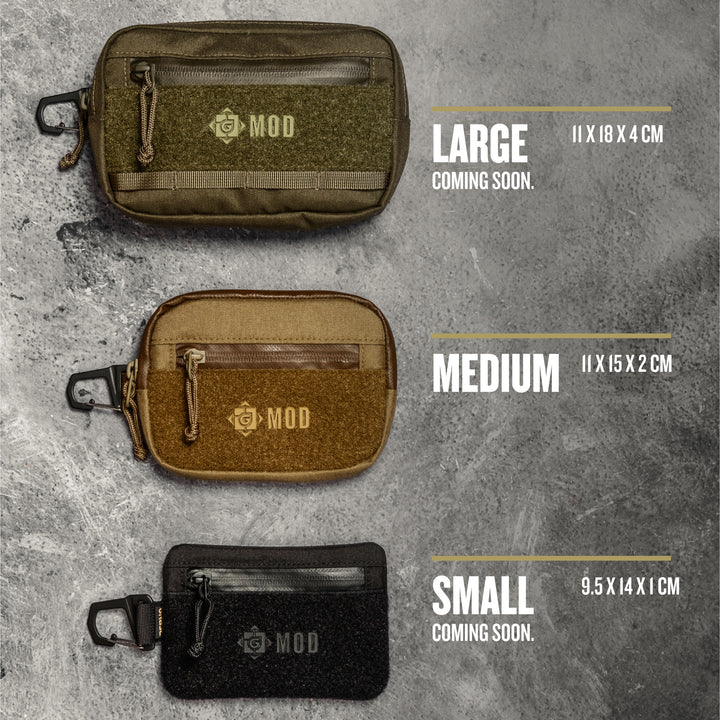 Grayl® G-Mod Flat Molle Pouch - L / Available in Three Sizes / Covert Black / Coyote Brown / Olive Drab / Wander Blue