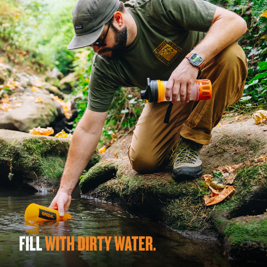 Best top rated Grayl GeoPress Filter and Purifier Water Bottle - 24 Fluid Ounces / Nature Edition / Fill View / Orange Camo