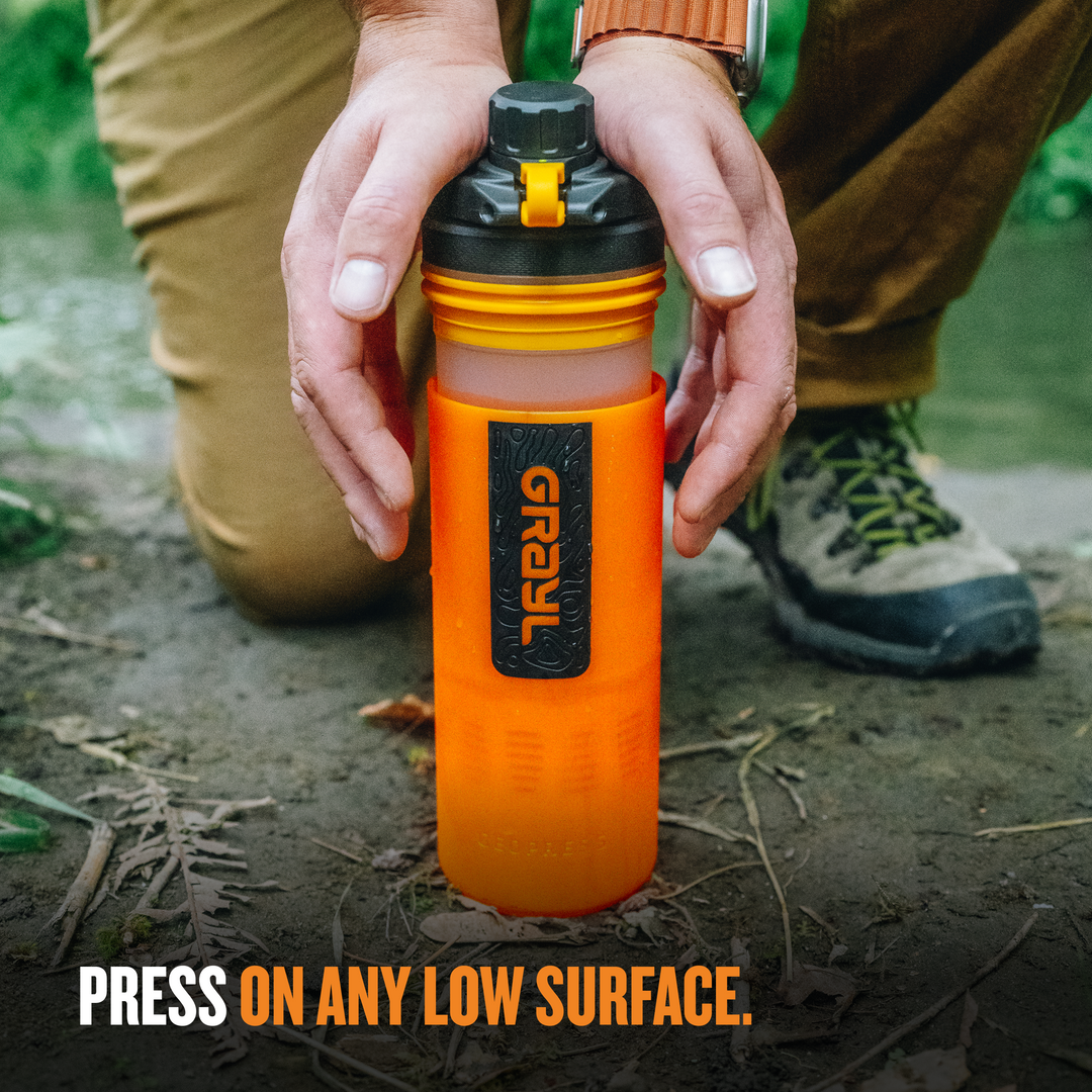 Best top rated Grayl GeoPress Filter and Purifier Water Bottle - 24 Fluid Ounces / Nature Edition / Press View / Orange Camo
