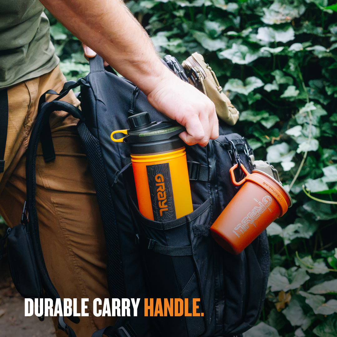 Best top rated Grayl GeoPress Filter and Purifier Water Bottle - 24 Fluid Ounces / Nature Edition / Carry View / Orange Camo