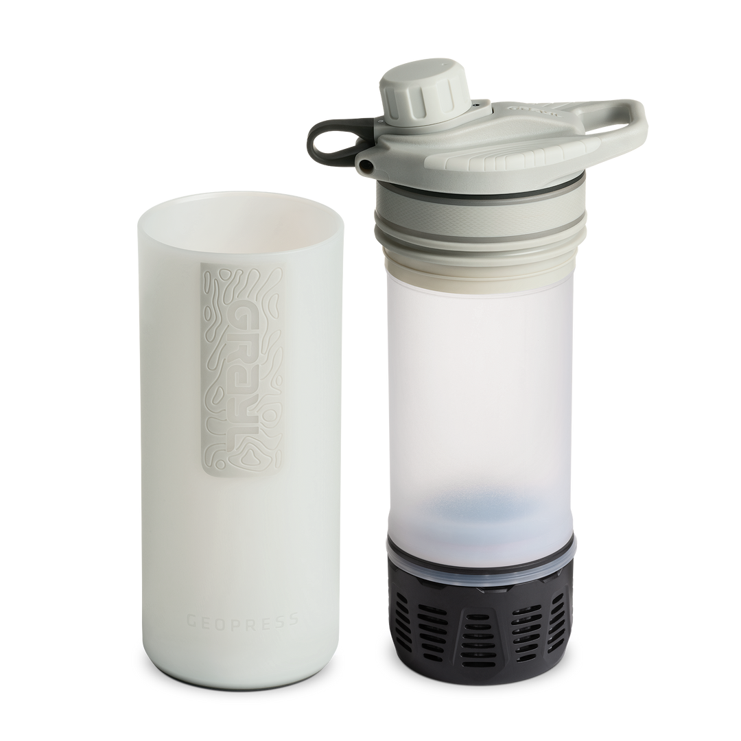 Best top rated Grayl GeoPress Filter and Purifier Water Bottle - 24 Fluid Ounces / Covert Edition / Separated View / Peak White