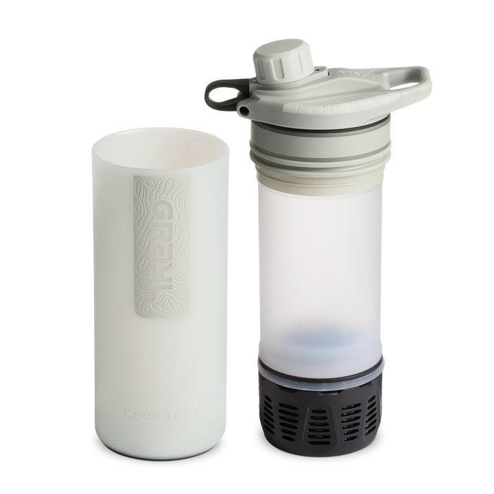 Best top rated Grayl GeoPress Filter and Purifier Water Bottle - 24 Fluid Ounces / Covert Edition / Separated View / Peak White