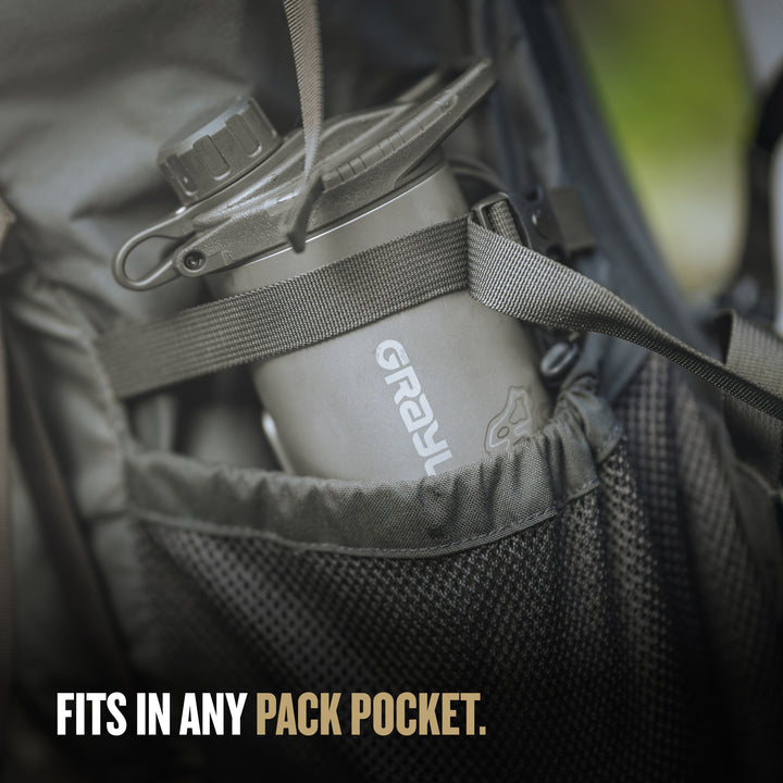 GeoPress Titanium slides into and out of any pack packet.