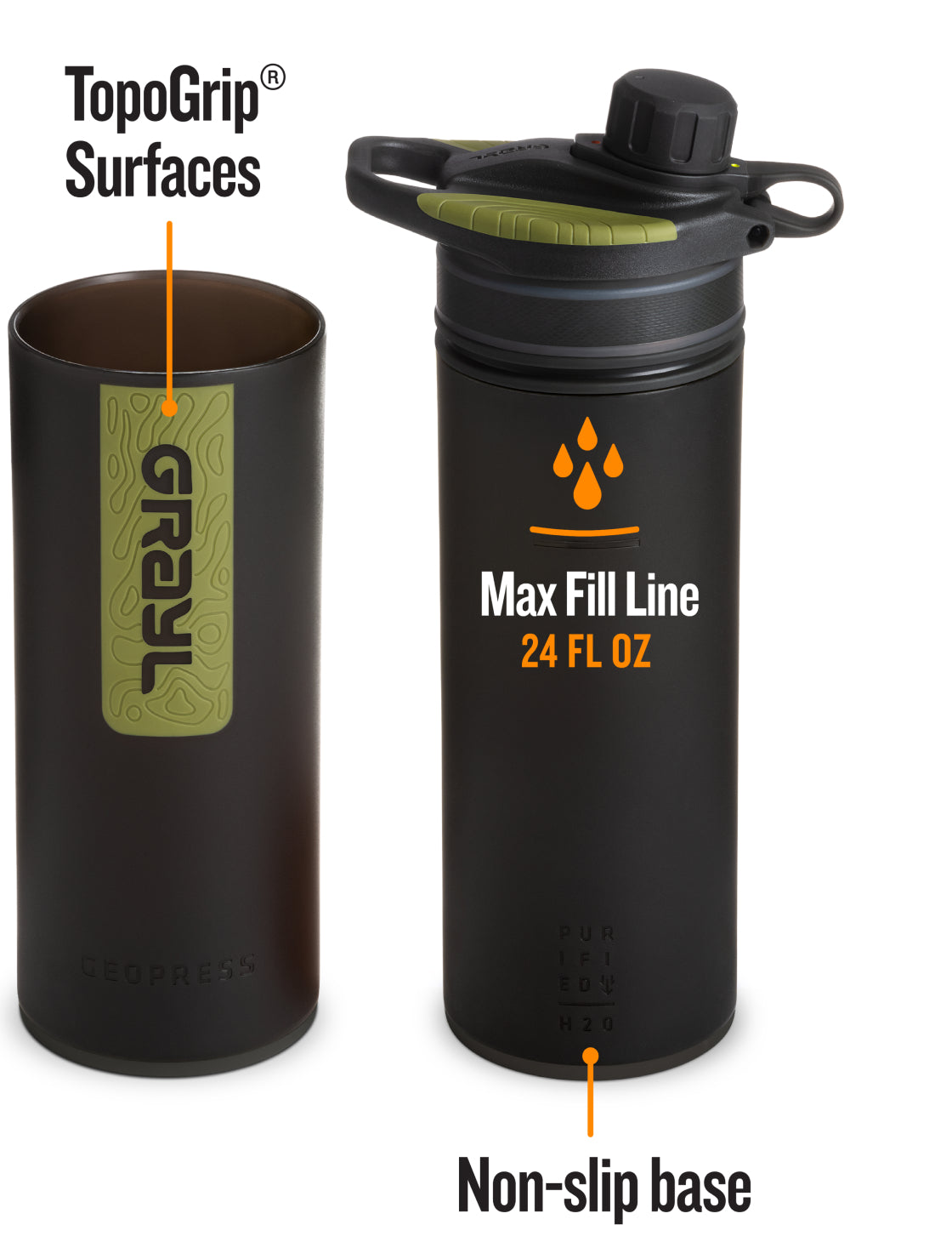 24 fl oz GeoPress® Filter & Purifier Bottle - Nature Edition – GRAYL®