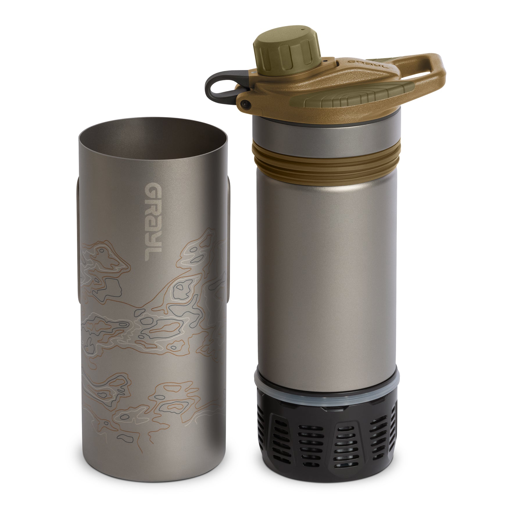 24oz GeoPress® Ti Filter & Purifier Water Bottle - Covert Edition