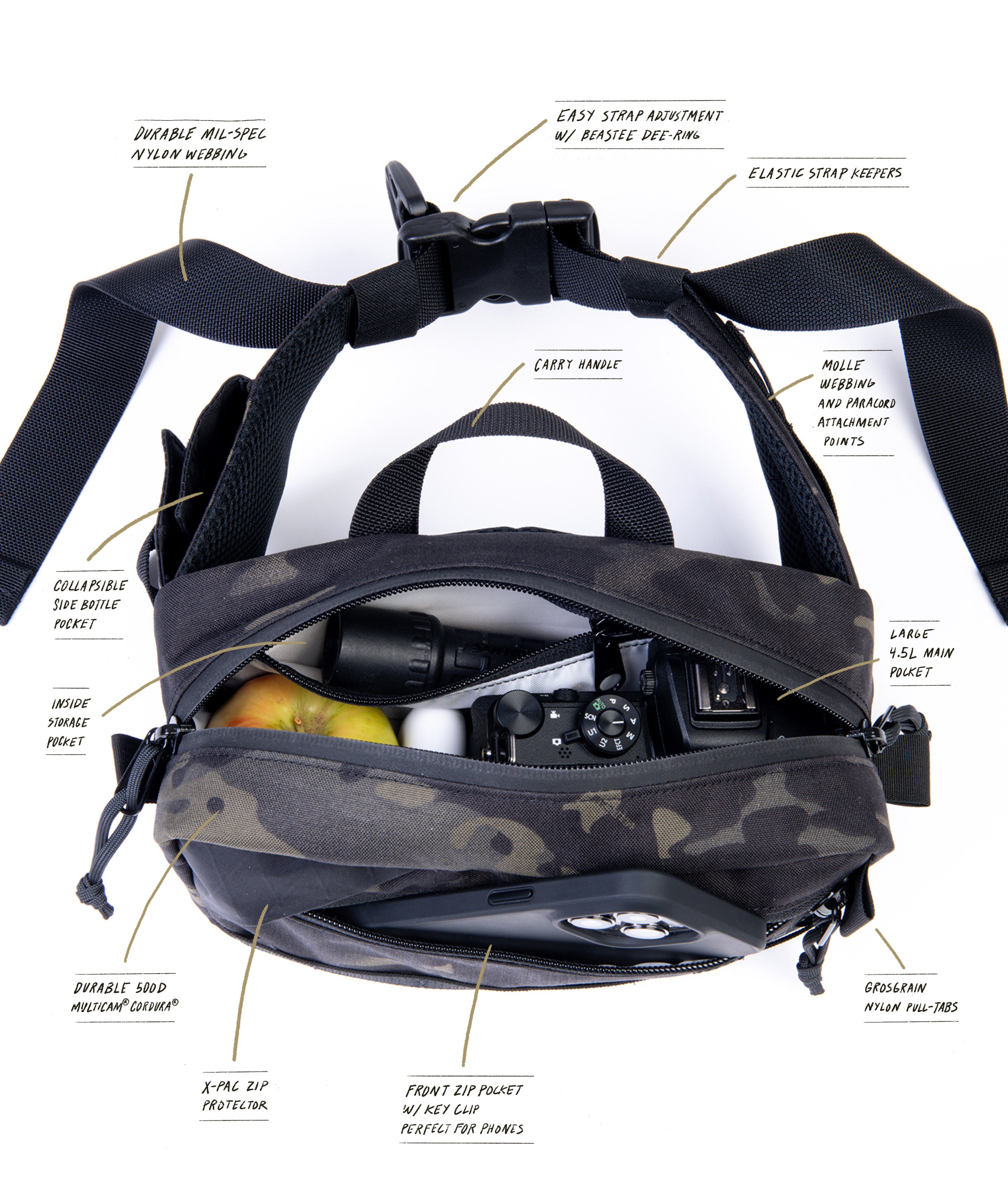 Trek hip buying bag shown in Dove grey