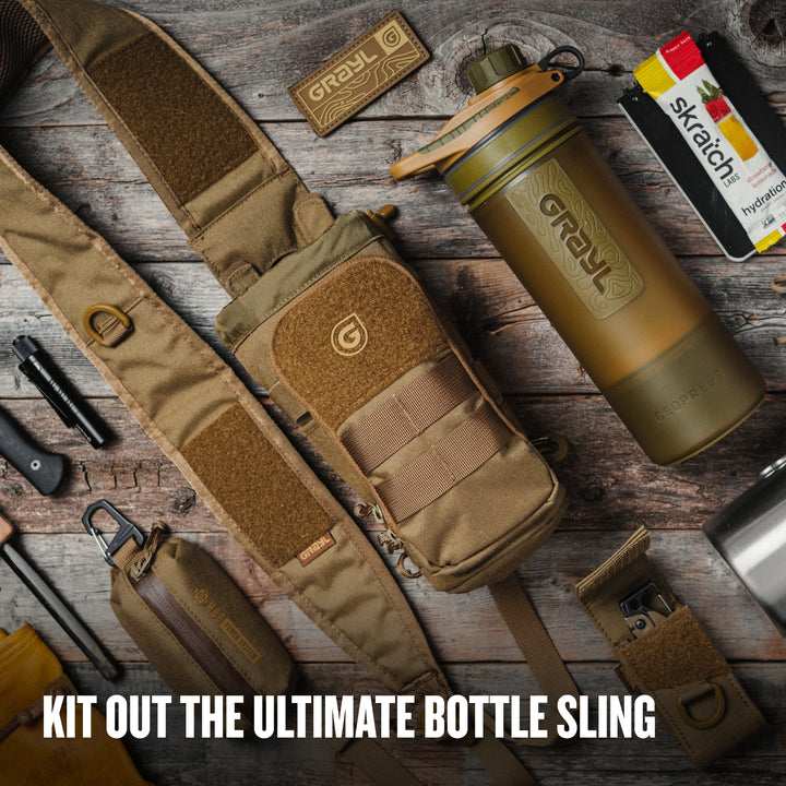 Grayl® Mission Water Bottle Sling / Kit Out The Mission Bottle Carrier / Covert Black / Coyote Brown / Olive Drab / Wander Blue