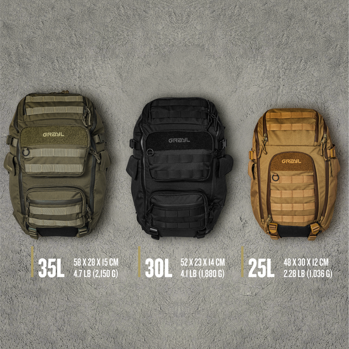 Grayl® Mission Expanse Backpack - 30L / Available in Three Sizes / Covert Black / Coyote Brown / Olive Drab / Wander Blue