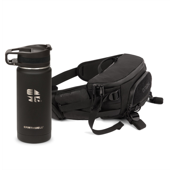 Grayl® Mission Hip Pack - 2.5L and 16oz Roaster Covert Black Bottle / Bundle / Standard View / Covert Black