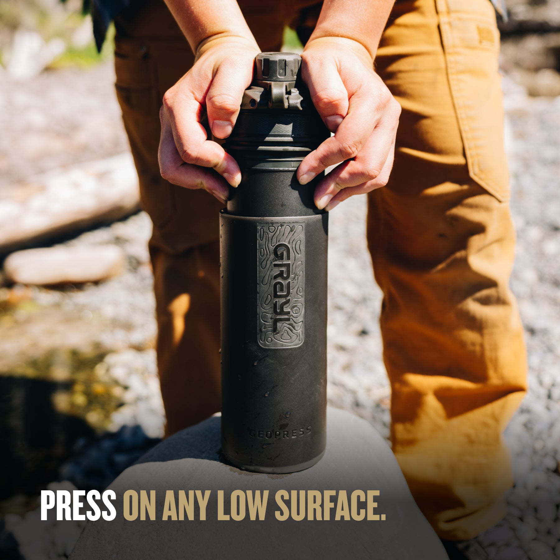 Best top rated Grayl GeoPress Filter and Purifier Water Bottle - 24 Fluid Ounces / Covert Edition / Press View / Coyote Brown