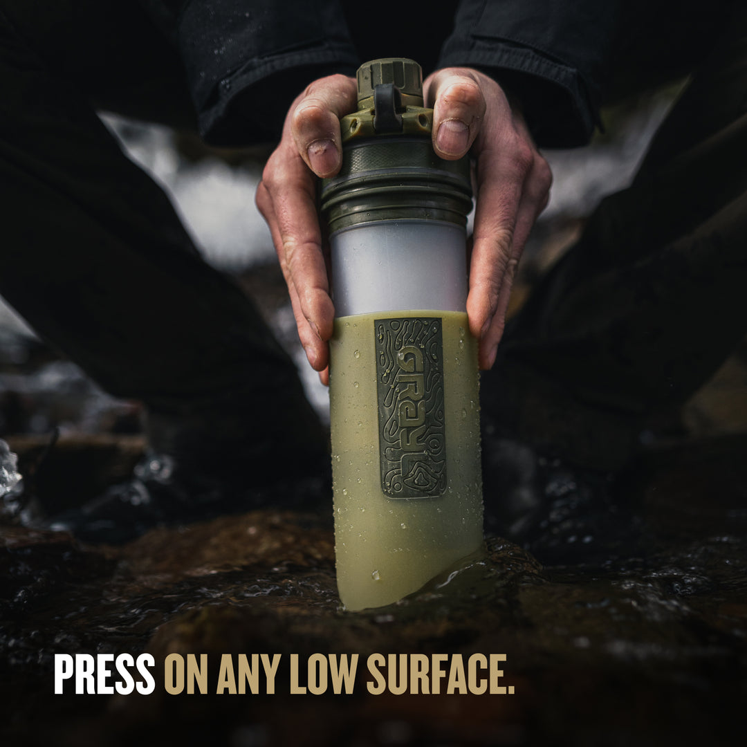 Best top rated Grayl GeoPress Filter and Purifier Water Bottle - 24 Fluid Ounces / Covert Edition / Press View / Olive Drab