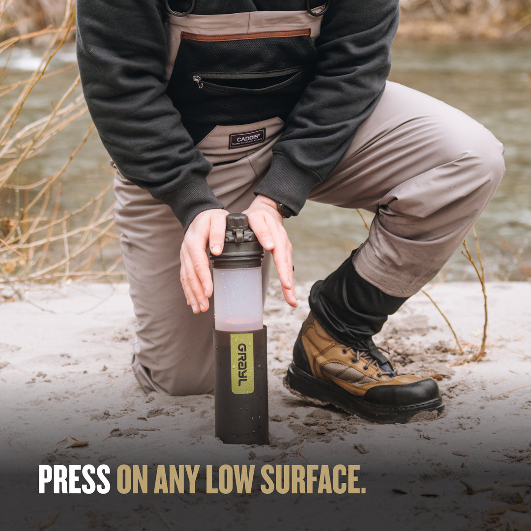 Best top rated Grayl GeoPress Filter and Purifier Water Bottle - 24 Fluid Ounces / Nature Edition / Press View / Black Camo