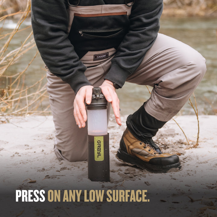 Best top rated Grayl GeoPress Filter and Purifier Water Bottle - 24 Fluid Ounces / Nature Edition / Press View / Black Camo