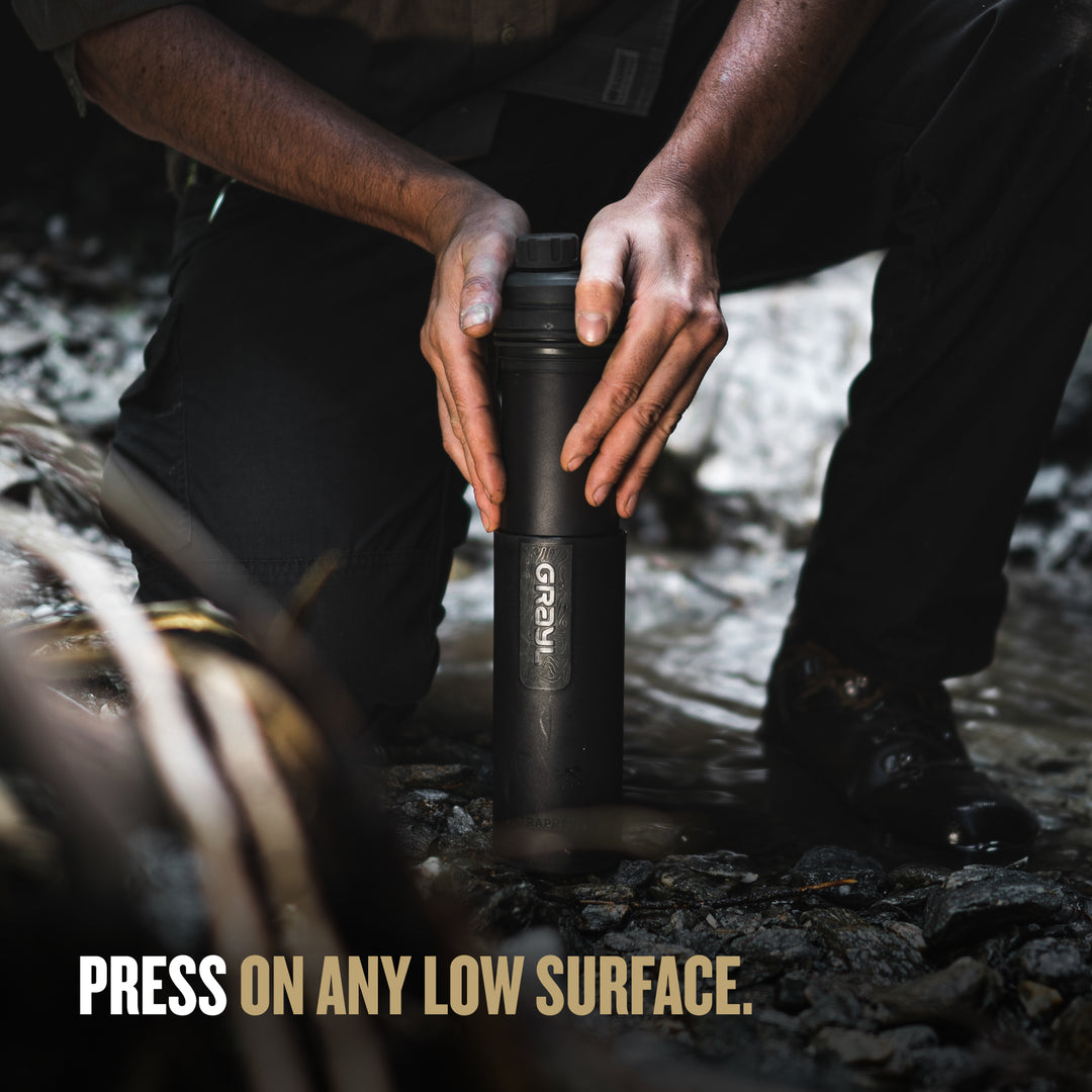 Best top rated Grayl UltraPress Filter and Purifier Water Bottle – 16.9 Fluid Ounces / Covert Edition / Press View / Covert Black